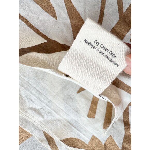 ANTHROPOLOGIE Ivory Gold Mystic Eye Print 100% Cotton 106" x 84" Fabric - Picture 13 of 14